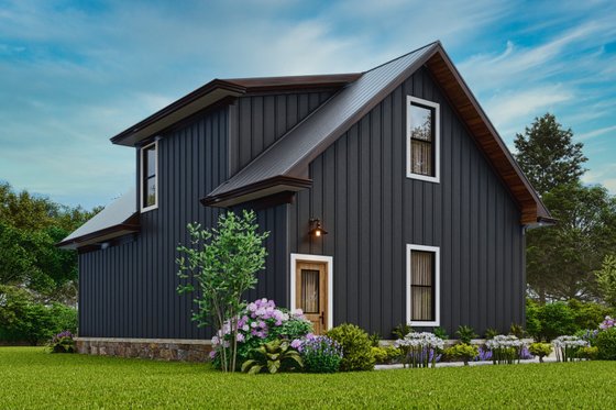 Exterior - Rear Elevation 1 for Traditional House Plan #54-595, 1 bath