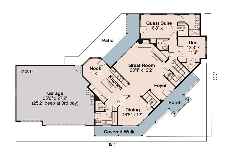 Home Plan - Floor Plan - Main Floor for Craftsman House Plan #124-507 - 4 bed, 3.5 bath