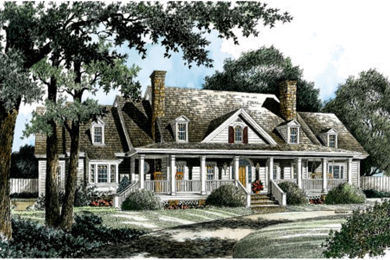 Dream House Plan - Country Exterior - Front Elevation Plan #429-32