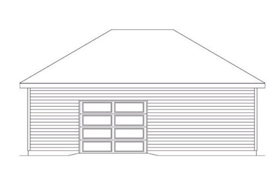 Exterior - Rear Elevation for Traditional House Plan #22-556, 0 bath