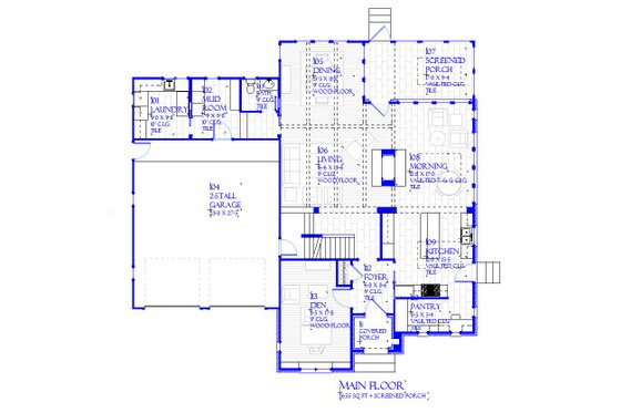 Floor Plan - Main Floor for Tudor House Plan #901-141 - 3 bed, 3.5 bath
