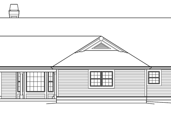 Exterior - Rear Elevation for Country House Plan #57-577 - 3 bed, 3 bath