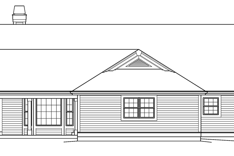 House Blueprint - Exterior - Rear Elevation for Country House Plan #57-577 - 3 bed, 3 bath
