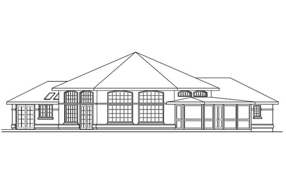 Exterior - Rear Elevation for Traditional House Plan #124-648 - 3 bed, 3 bath