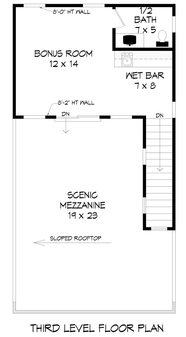 Architectural House Design - Floor Plan - Upper Floor 1 for Contemporary House Plan #932-1449 - 2 bed, 3 bath