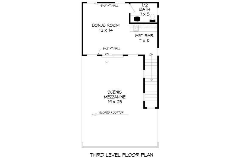Architectural House Design - Floor Plan - Upper Floor 1 for Contemporary House Plan #932-1449 - 2 bed, 3 bath