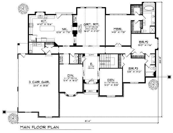 Dream House Plan - Floor Plan - Main Floor Plan #70-474