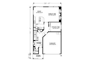 Floor Plan - Main Floor for Craftsman House Plan #53-457 - 3 bed, 2.5 bath
