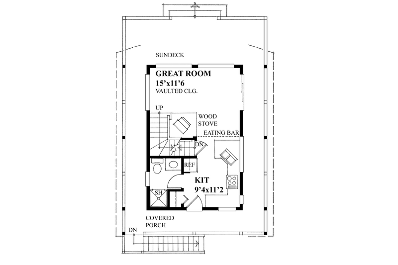 House Blueprint - Floor Plan - Other Floor for Contemporary House Plan #118-105 - 1 bed, 1 bath