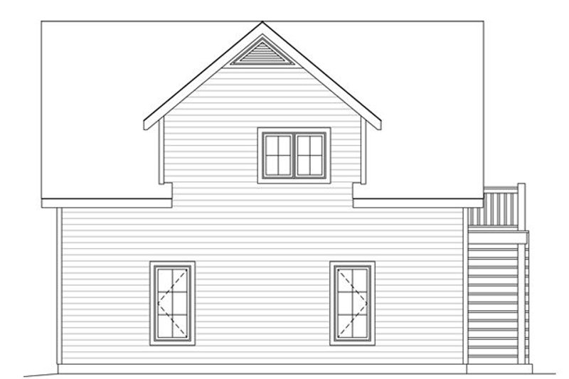 Home Plan - Exterior - Rear Elevation for Traditional House Plan #22-564 - 1 bed, 1 bath