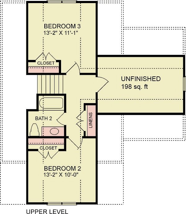 House Blueprint - Farmhouse Floor Plan - Upper Floor Plan #54-627