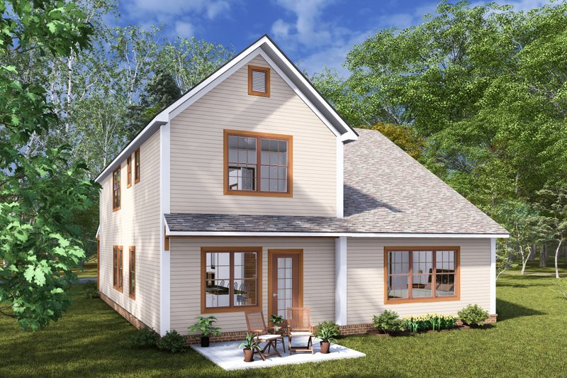 Home Plan - Exterior - Rear Elevation for Cottage House Plan #513-2279 - 3 bed, 2.5 bath
