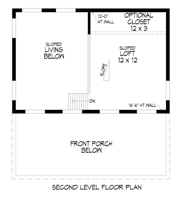 House Blueprint - Floor Plan - Upper Floor for Contemporary House Plan #932-1441 - 1 bed, 1 bath