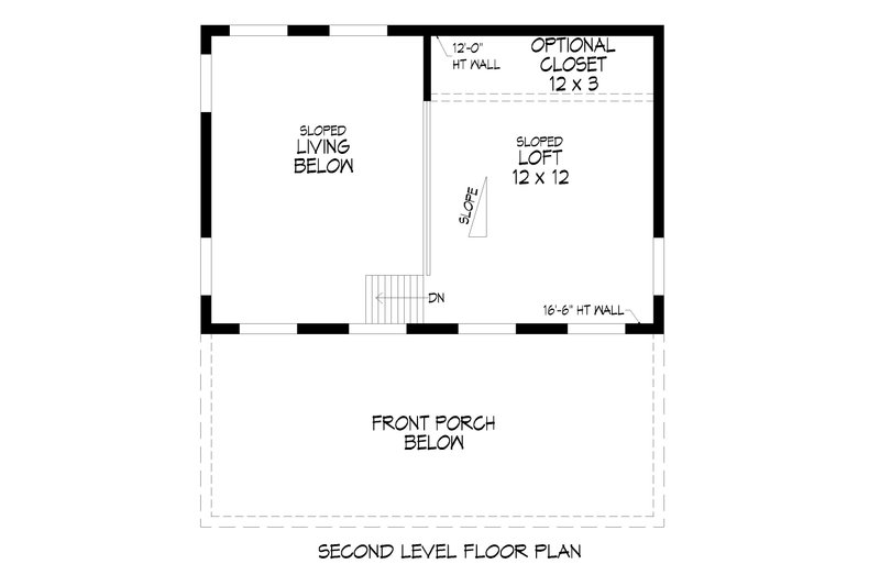 House Blueprint - Floor Plan - Upper Floor for Contemporary House Plan #932-1441 - 1 bed, 1 bath