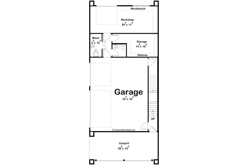 House Blueprint - Floor Plan - Main Floor for Modern House Plan #455-809 - 2 bed, 2.5 bath