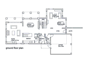 Floor Plan - Main Floor for Modern House Plan #496-5 - 4 bed, 2.5 bath