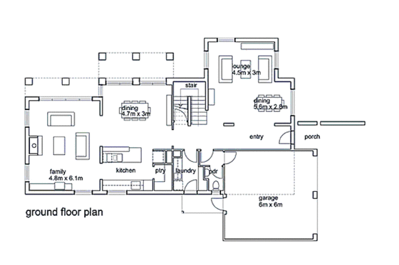 Floor Plan - Main Floor for Modern House Plan #496-5 - 4 bed, 2.5 bath