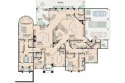 Mediterranean Style House Plan - 4 Beds 3.5 Baths 4345 Sq/Ft Plan #36-454 