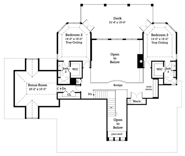 Country Floor Plan - Upper Floor Plan #930-10