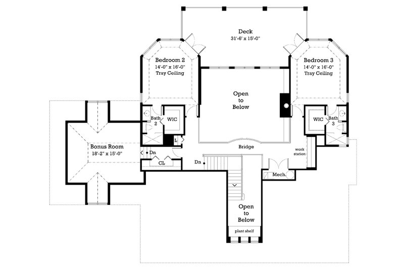 Dream House Plan - Floor Plan - Upper Floor for Country House Plan #930-10 - 3 bed, 3.5 bath