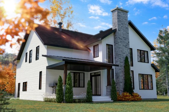 Exterior - Rear Elevation for Farmhouse House Plan #23-2725 - 4 bed, 2.5 bath
