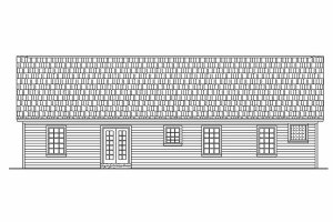Exterior - Rear Elevation for Ranch House Plan #21-112 - 3 bed, 2 bath