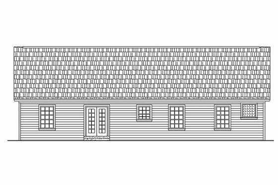 Exterior - Rear Elevation for Ranch House Plan #21-112 - 3 bed, 2 bath