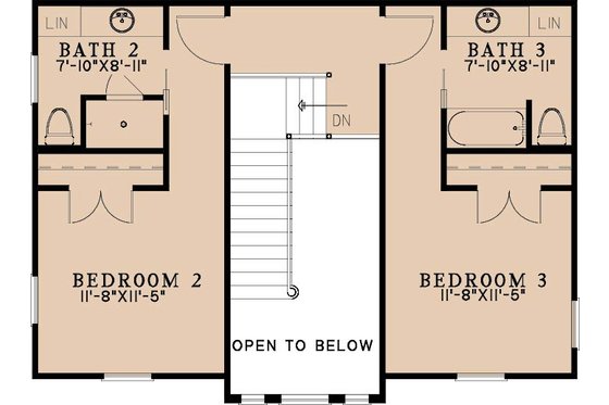 Floor Plan - Upper Floor for Farmhouse House Plan #923-516 - 3 bed, 3 bath
