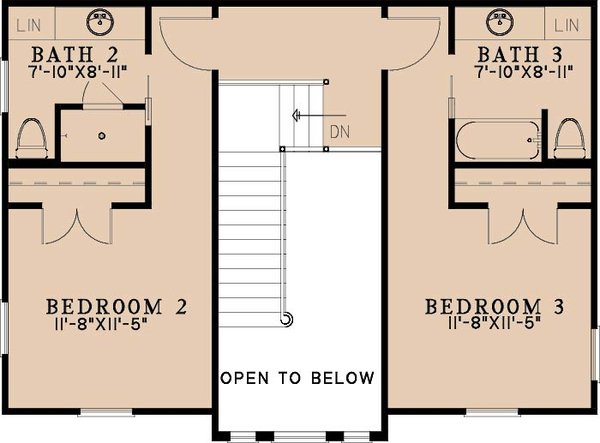 Architectural House Design - Floor Plan - Upper Floor for Farmhouse House Plan #923-516 - 3 bed, 3 bath