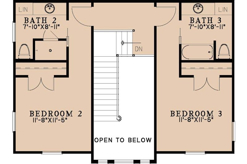 Architectural House Design - Floor Plan - Upper Floor for Farmhouse House Plan #923-516 - 3 bed, 3 bath