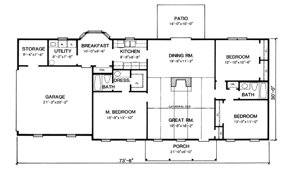 Country Floor Plan - Main Floor Plan #10-131