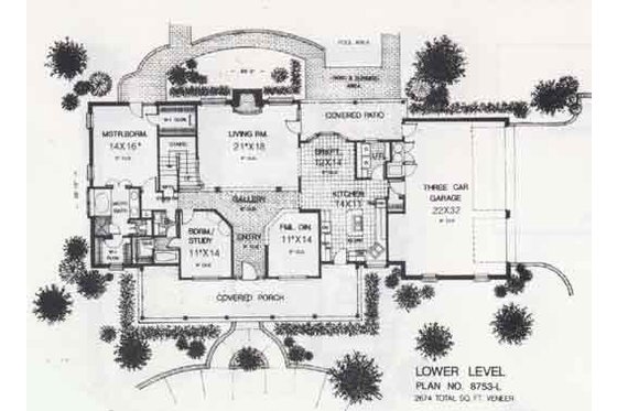 Floor Plan - Main Floor for Farmhouse House Plan #310-852 - 3 bed, 2.5 bath