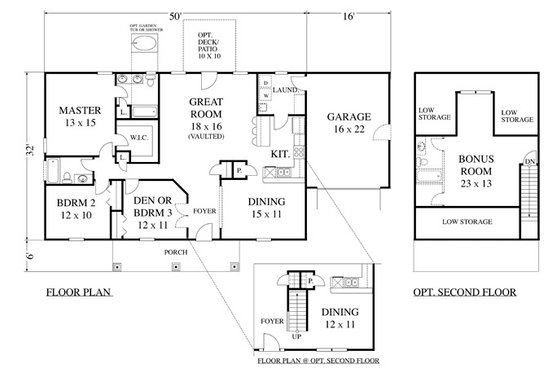 Floor Plan - Main Floor for Country House Plan #1053-89 - 3 bed, 2 bath