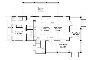 Floor Plan - Main Floor for Beach House Plan #443-16 - 4 bed, 4.5 bath