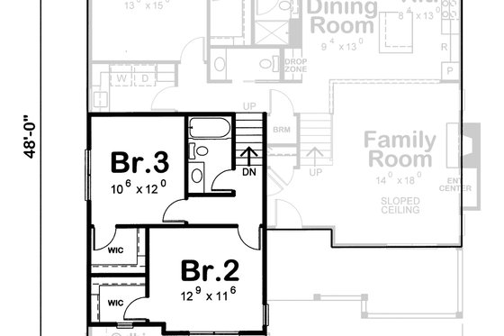 Exterior - Other Elevation for Traditional House Plan #20-1786 - 3 bed, 3 bath