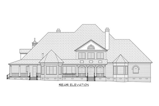 Exterior - Rear Elevation for Classical House Plan #1054-90 - 4 bed, 6.5 bath