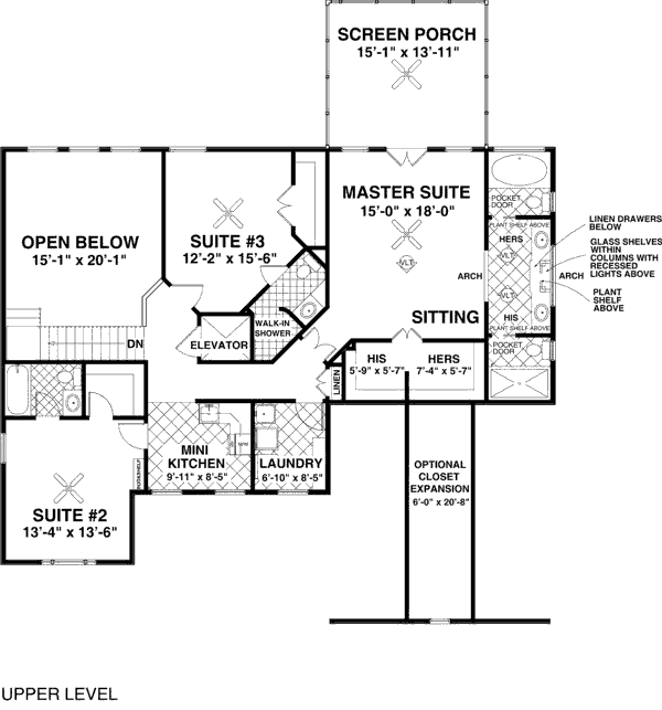 House Plan Design - Craftsman Floor Plan - Upper Floor Plan #56-563