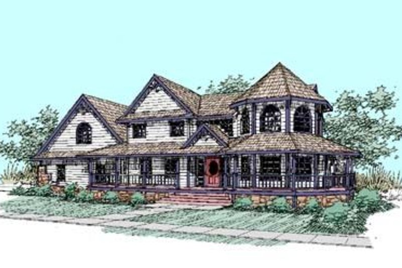 Dream House Plan - Farmhouse Exterior - Front Elevation Plan #60-286