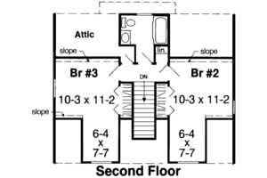 Floor Plan - Upper Floor for Country House Plan #312-367 - 4 bed, 2.5 bath