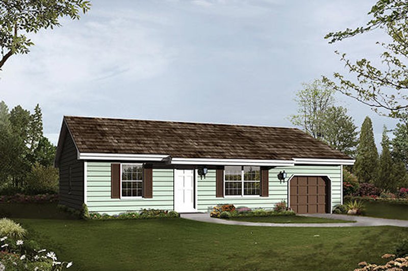 Ranch Style House Plan - 3 Beds 2 Baths 1293 Sq/Ft Plan #57-472