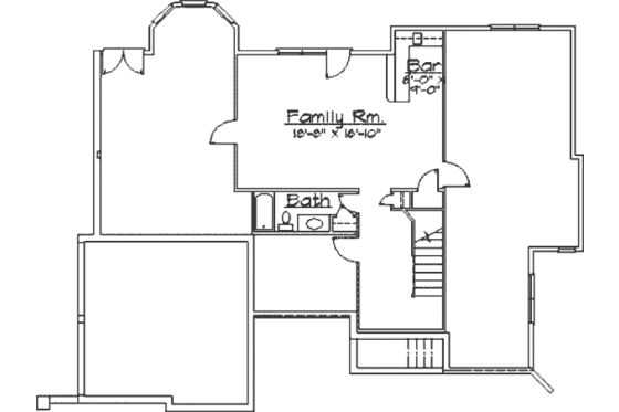 Floor Plan - Lower Floor for European House Plan #31-109 - 4 bed, 4 bath