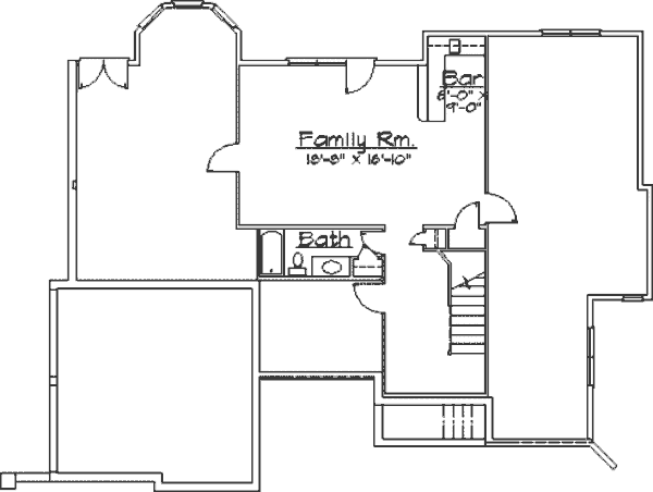 House Blueprint - European Floor Plan - Lower Floor Plan #31-109