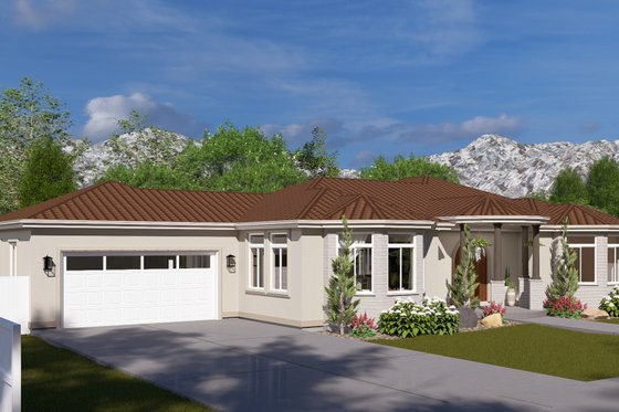 Exterior - Front Elevation 4 for Mediterranean House Plan #1060-255 - 3 bed, 2.5 bath