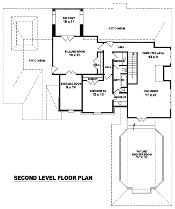 European Floor Plan - Upper Floor Plan #81-1293