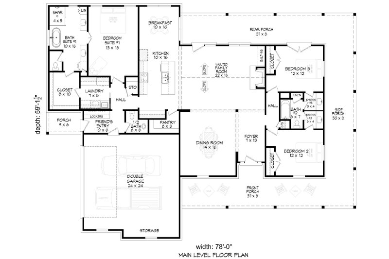 Farmhouse Style House Plan - 3 Beds 2.5 Baths 2247 Sq/Ft