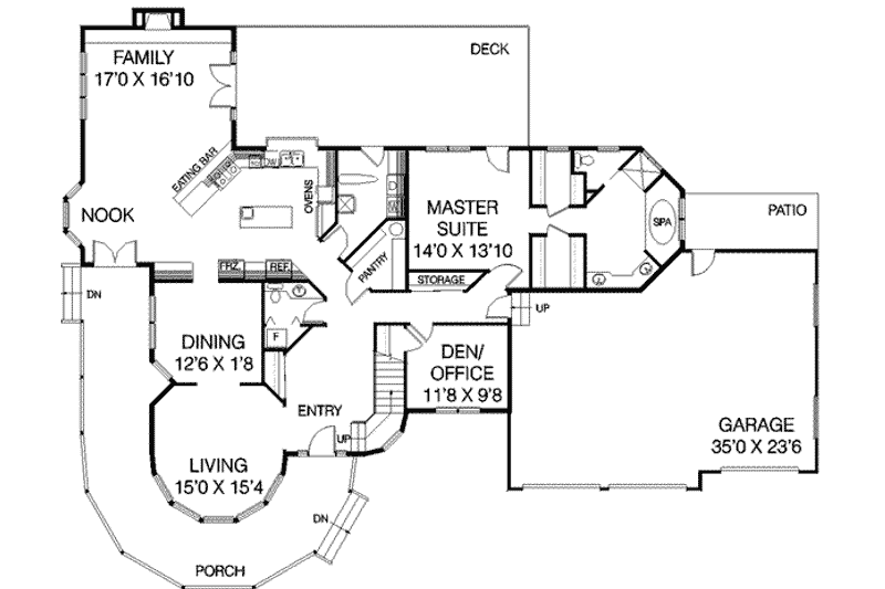 House Plan Design - Floor Plan - Main Floor for Victorian House Plan #60-312 - 6 bed, 3.5 bath