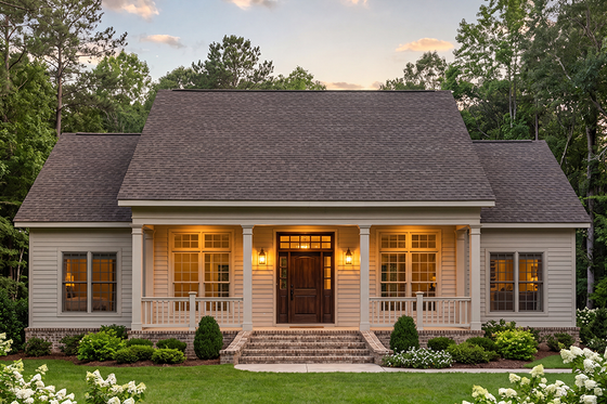 Exterior - Front Elevation 3 for Southern House Plan #406-284 - 4 bed, 2.5 bath