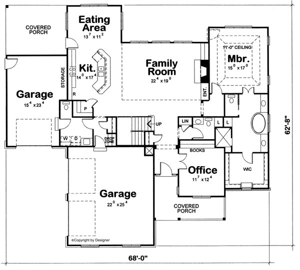 Craftsman Floor Plan - Main Floor Plan #20-1825