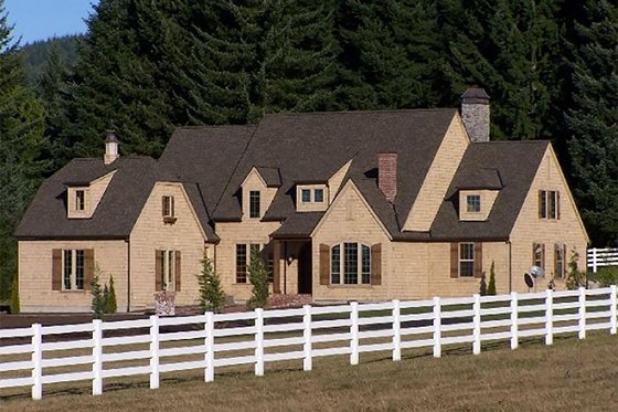 Exterior - Front Elevation 4 for European House Plan #137-227 - 5 bed, 4.5 bath