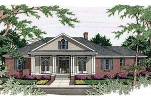 Southern Exterior - Front Elevation Plan #406-214